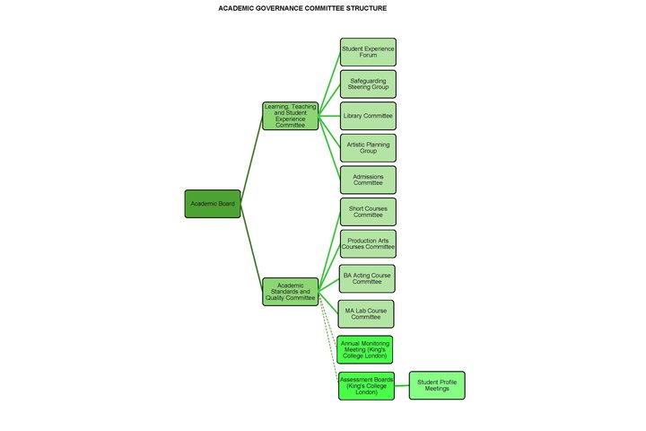 Organisation diagram of Academic Governance Committee Structure