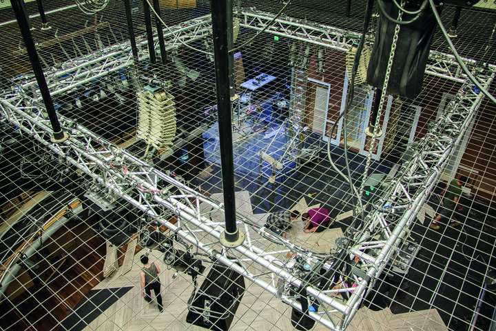 Technical training grid above Jerwood Vanbrugh Theatre