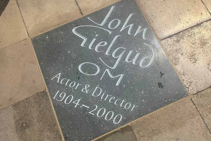 Gielgud's Memorial Ledger Stone at Westminster Abbey