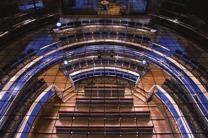 Jerwood Vanbrugh Theatre from the tension wire