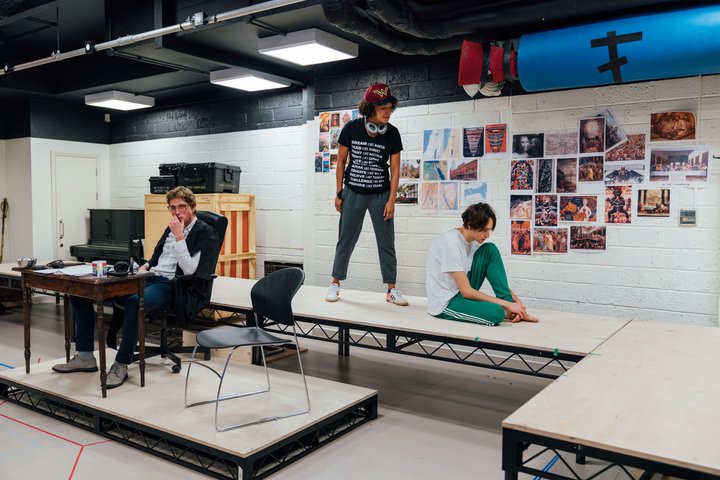 Actors in a rehearsal studio for the Last Days of Judas Iscariot