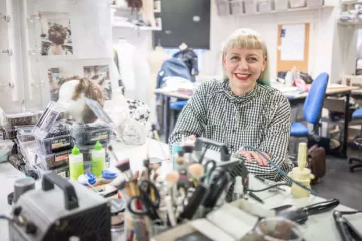 © Charlie Bibby/FT Reny Morsch sits in costume workshop