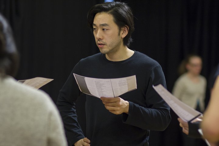 Theatre Lab student Dash You holding a script
