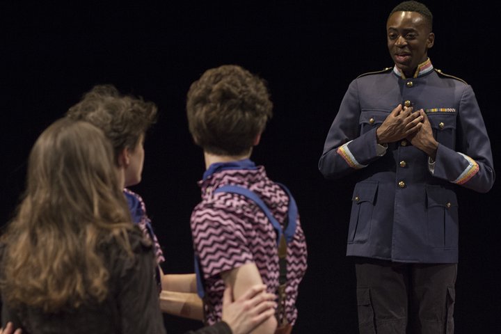 RADA acting students in a scene from a Shakespeare Schools tour performance